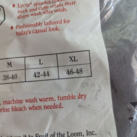 Fruit of the loom Men's gray turtleneck 90s vintage NIP‎ - Picture 3 of 11